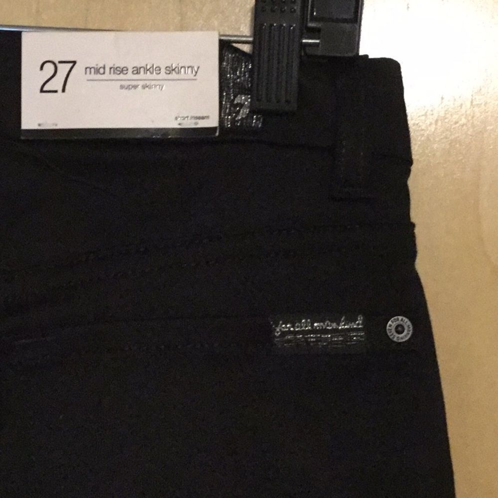 7 For All Mankind Embellished Jeans in Stretch Den - Picture 7 of 11
